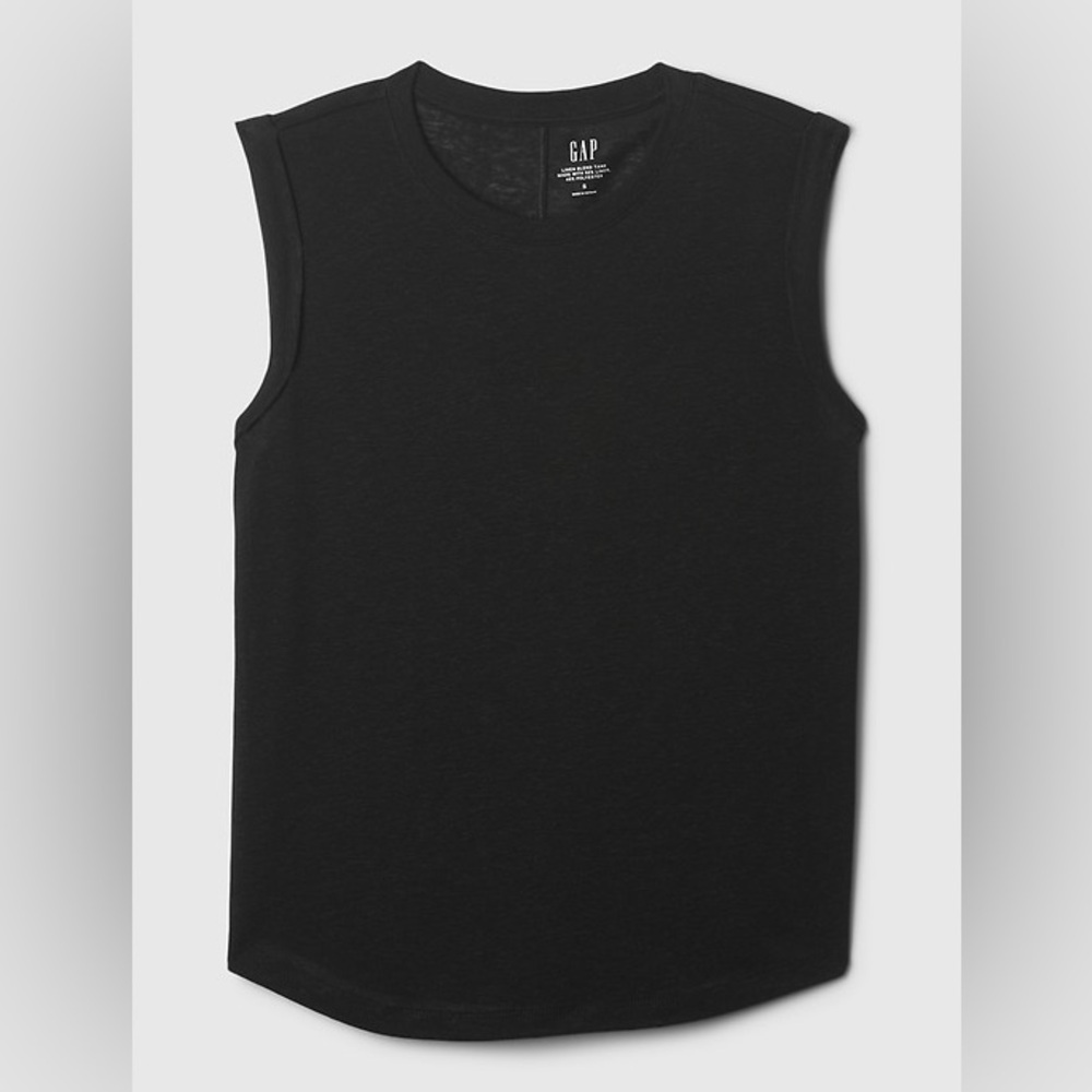 Gap Black Linen Blend Slub Knit Tank Size XS